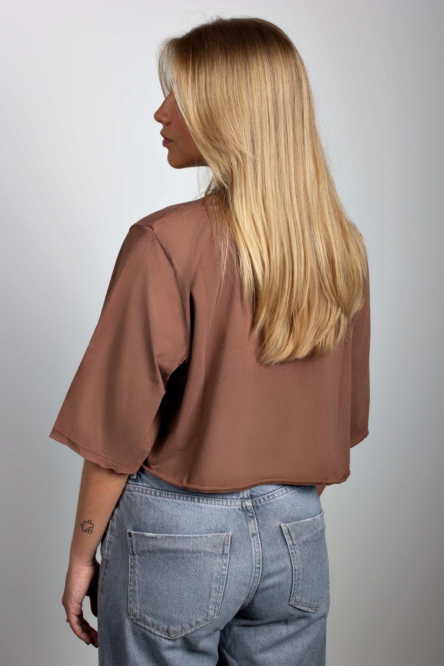 Cropped bordado Ameglia | Marrom